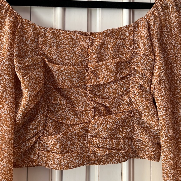 Altar’d State Orange and White Crop Top - Picture 2 of 5